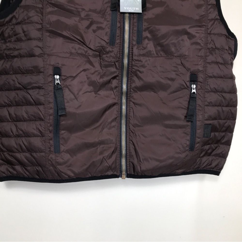 Youth STS Ranchwear Western Puffer Vest Brown Size XLarge - Picture 3 of 11